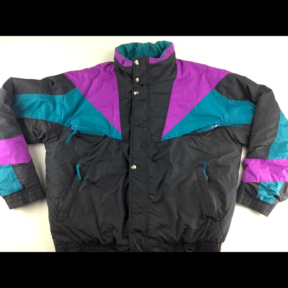 Vtg 80’s Colorblock Coat Vibrant Retro Throwback.